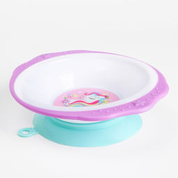 Тарелка M&B «Единорожек», на присоске 250 мл, в наборе вилка, ложка