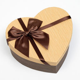 Набор подарочных коробок 3 в 1 Сердце, с бантом, коричневый, 22?20?9 - 16?14?6 см
