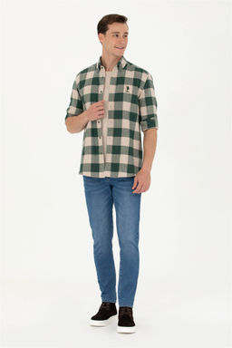 U. S. Polo Assn / Мужская зеленая рубашка Lumberjack - U.s. polo assn фото 4