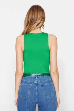Yesil Halter Yaka Vucuda Oturan Esnek Alttan C?tc?tl? Orme Body TWOSS20BD0044