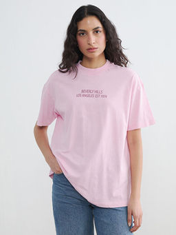 Bisiklet Yaka Bask?l? Kad?n Ti??rt