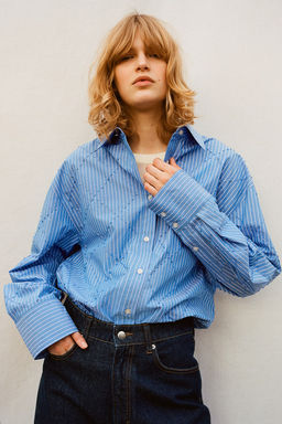 Camisa bordada de algodon - H&m фото 3