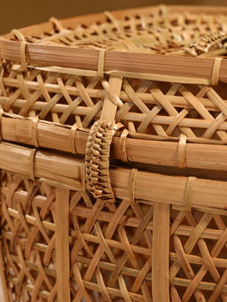 Корзина плетёная «Баскет», 24×24×28 см, бамбук, светлая