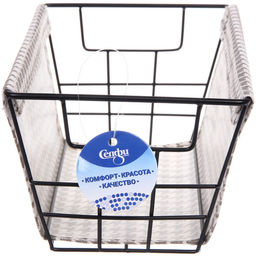 Корзинка для хранения металлическая "ЭЛИНТ", цвет пастельно серый, 25*15*12см (лейбл Селфи)