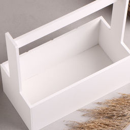 Подарочный ящик «Эллада», 25×12.5×25 см, деревянный, с ручкой, белый