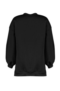 TRENDYOLMILLA Ekru Oversize/Genis Kal?p Y?rtmac Detayl? Kal?n Ici Polarl? Orme Sweatshirt TWOAW23SW00195  фото 12
