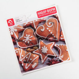 Цена за 2 шт. Формы для печенья новогодние Рождество, набор 4 шт., нержавеющая сталь, серебристые - Доляна фото 8