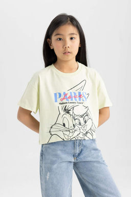Футболка с короткими рукавами Looney Tunes для девочек - Defacto фото 3