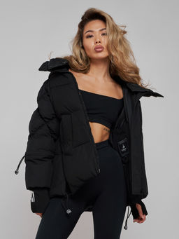 Зимняя женская куртка модная с капюшоном черного цвета 52306Ch - Holdluck фото 18