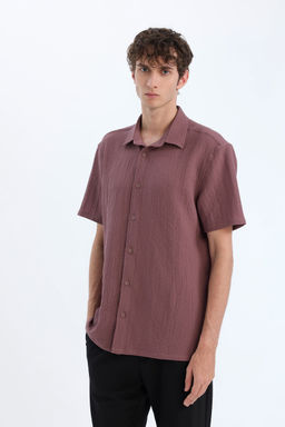 Regular Fit Polo Yaka Krink_l Yazl_k K_sa Kollu G_mlek - Defacto фото 3