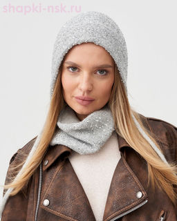Фея пряжа Альпака пайетки Чепчик (56-58)