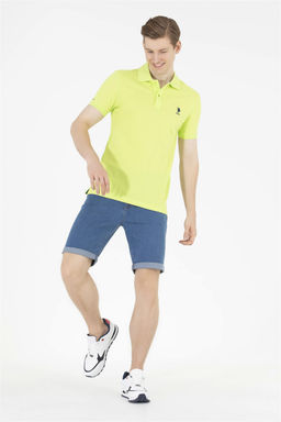 Мужская базовая футболка фисташкового цвета с вырезом поло - U.s. polo assn фото 10