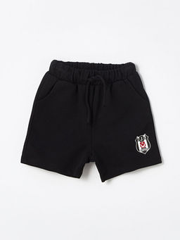 Bisiklet Yaka Be?ikta? Bask?l? Erkek Bebek Ti??rt Ve ?ort 2li Tak?m - Waikiki фото 3