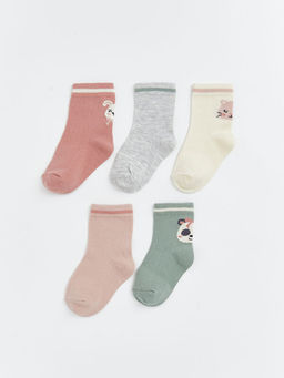Desenli K?z Bebek Soket ?orap 5li