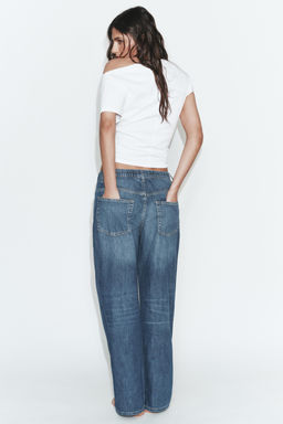 JEANS DENIM TRF RELAXED TIRO MEDIO / Marino - Zara фото 5