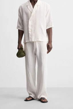 RELAXED FIT 100% LINEN TROUSERS - Zara фото 2
