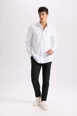 Twill Chino K?sl?k Kumas Pantolon Slim Fit Dar Kesim Dar Paca Basic Duz Cepli - Defacto фото 3