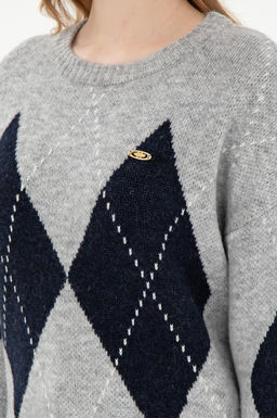 Женский серый меланжевый свитер с круглым вырезом Неожиданная скидка в корзине - U.s. polo assn фото 7