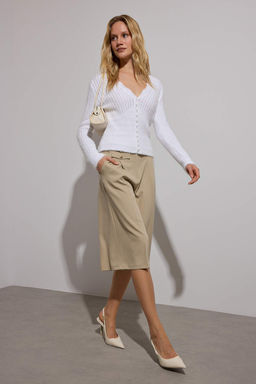 Limited Edition Ekru Yumusak Dokulu Crop Triko H?rka TWOAW26HI00244 - Trendyolmilla фото 2