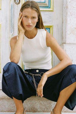 CHAIN BELT LONG BERMUDA SHORTS - Zara фото 4
