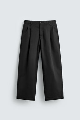 PANTAL?N WIDE FIT PLIEGUES / Negro - Zara фото 7