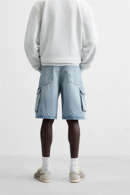 DENIM CARGO BERMUDA SHORTS - Zara фото 3