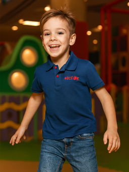 Футболка поло детская индиго  "Все ок "