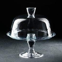 Блюдо Paşabahçe Patisserie, с крышкой, на ножке, стекло, прозрачное