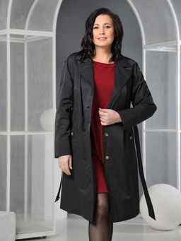 25136 Плащ черный - Dizzyway фото 3