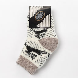 Носки детские шерстяные «Олени», белые, размер 16