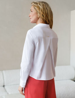 Укороченная блузка из эластичного хлопка - Vilatte фото 3