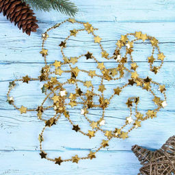 Цена за 3 шт. Бусы на ёлку Звёзды, длина 2.7 м, МИКС