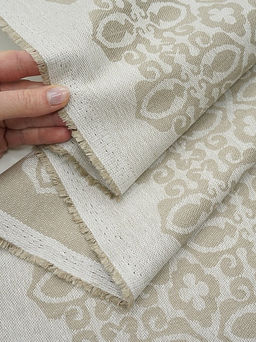 Полульняной жаккард Сьюзен цв.суровый, ш.1.6м, лен-56%, хлопок-44%, 210гр/м.кв - Купава фото 4