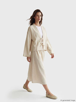 Юбка женская Beli Lastikli Klos Muslin клеш с эластичным поясом
