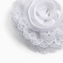 Бант для волос на резинке школьный, белый, 6.5 см, Принцессы