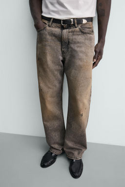 JEANS BAGGY FIT / Gris / Tostado