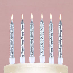 Свечи в торт в цвете серебро 12 шт., 11,5 х 17 см - Страна карнавалия фото 7