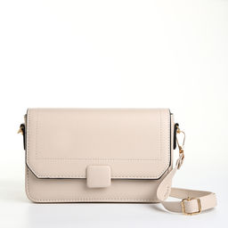 Сумка женская мессенджер на магните, 20×7×12 см, молочная