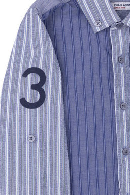 Темно-синяя рубашка с длинным рукавом для мальчика - U.s. polo assn фото 4