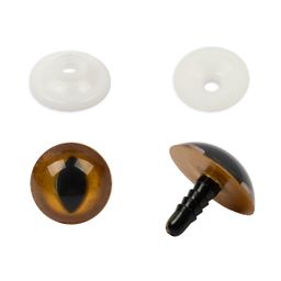 HobbyBe PGAS-22 Глаза с кошачьим зрачком с фиксатором d 22 мм 5 х 2 шт. под золото