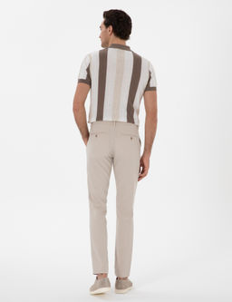 Bej Slim Fit Keten Kar___ml_ Beli Ba_c_kl_ Kanvas Pantolon - Cacharel фото 4