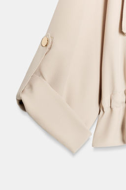 CHAQUETA SAFARI MANGA REMANGADA / Beige - Zara фото 8