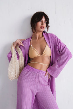 9540 Костюм из кимоно и брюк-палаццо сиреневый - Martichelli фото 12