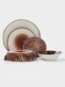 Блюдо для подачи Magistro Wood, 36.5×18×1.2 см, фарфор, коричневое