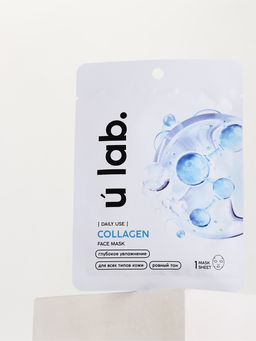 Цена за 3 шт. Маска для лица тканевая с экстрактом морского коллагена, увлажняющая, ULAB