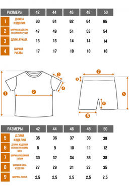 Арт. 9147 Пижама с шортами 42-50 (5 шт) Цвет:верх-черный,низ-молочный - Калинка фото 4