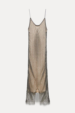 MIDI SLIP DRESS WITH RHINESTONES - Zara фото 9
