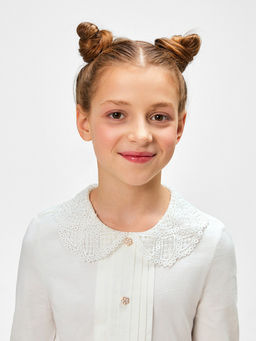 20240260120, Блузка детская для девочек Esma молочный