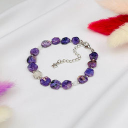 Браслет из Чароита и Лунного камня