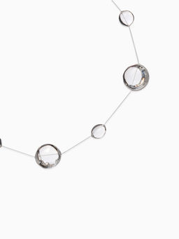 Браслет на леске «Капля росы», былый в серебре